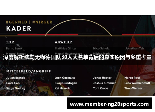 深度解析穆勒无缘德国队30人大名单背后的真实原因与多重考量 深度解析穆勒无缘德国队30人大名单背后的真实原因与多重考量